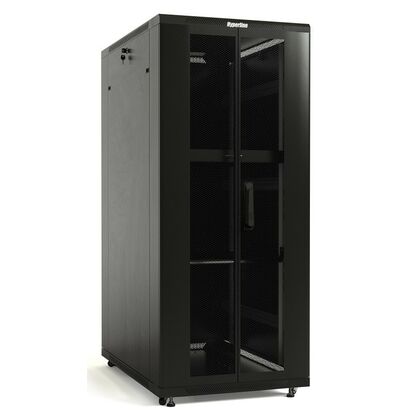 Шкаф напольный телекоммуникационный 19" 42U, Ш600*В2055*Г600, передняя и задняя распашные перфорированные двери, черный (TTB-4266-DD-RAL9004)