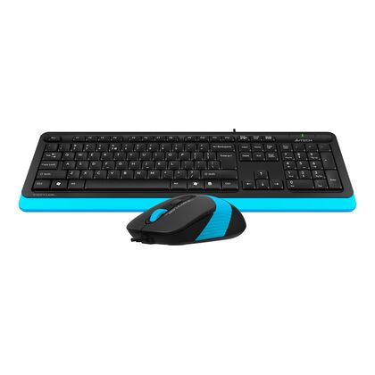 Комплект (клавиатура +мышь) A4Tech Fstyler F1010 проводной, мультимедийный, USB, черный/ синий (F1010 BLUE)