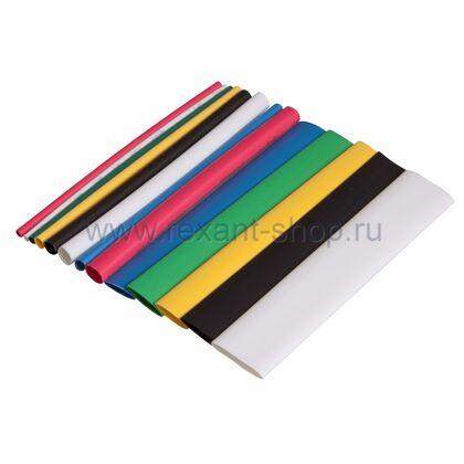 Термоусадка MULTICOLOR, 2:1 (от 1 до 12 мм - 13 шт), по 0,1м., Rexant (29-0102)