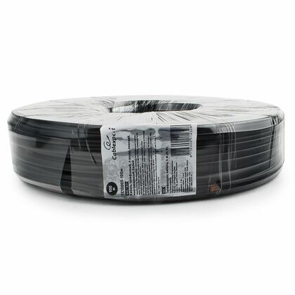Кабель AlCu UTP, Внутренний, телефонный, 4x0.1, бухта 100м., Gembird, черный (TC1000S/ bl-100m)