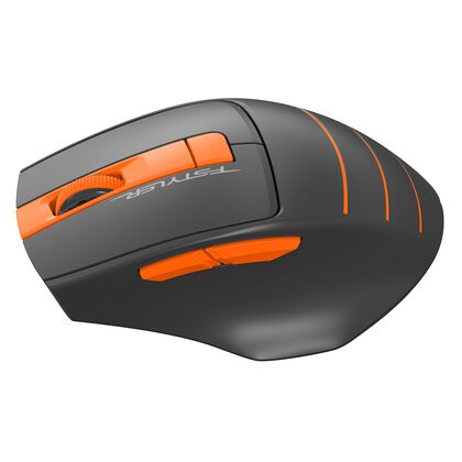 Мышь A4Tech Fstyler FG30S оптическая, беспроводная, USB, офисная, бесшумный клик, черный/ оранжевый (FG30S Grey-Orange)