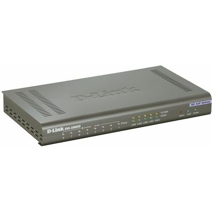 VoIP-шлюз D-Link 8хFXS, 4xLAN 10/ 100, 1xWAN 10/ 100, роутер (DVG-5008SG/ A1A)