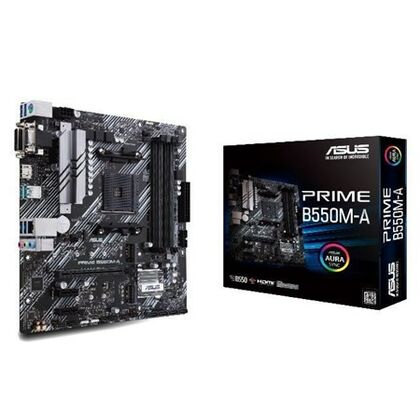 Материнская плата Asus sAM4: PRIME B550M-A [AMD B550, 4*DDR4, 1*PCIEx16, 2*PCIEx1, 4*Sata3, 6 портов*USB3, D-Sub, DVI, HDMI, microATX]