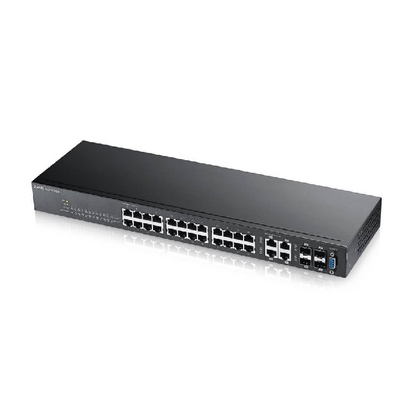Управляемый коммутатор 24 порта: Zyxel ZX-GS2220-28-EU0101F (24х10/ 100/ 1000 Мбит/ с,4хSFP) 2 уровня