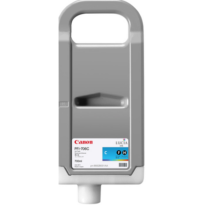 Картридж Canon PFI-706C (cyan) 700мл [для плоттеров Canon iPF8400, iPF8400S, iPF8400SE, iPF9400, iPF9400S] (6682B001)
