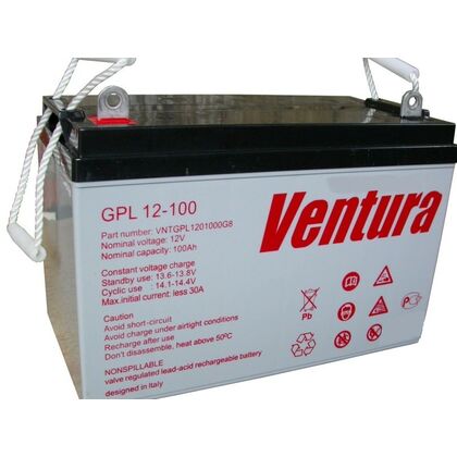 АКБ 12 V 100 Ah Ventura (GPL 12-100) для использования в ЦОД и системах связи.