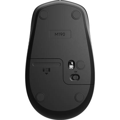 Мышь Logitech M190 оптическая, беспроводная, Радио USB, офисная, серый (910-005905)