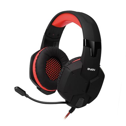 Купить Проводная гарнитура Sven AP-G988MV, накладные, jack 3.5 mm. черный/ красный (SV-014797) в Симферополе, Севастополе, Крыму