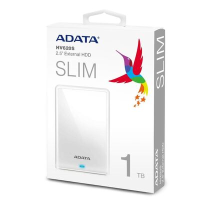 Внешний жесткий диск HDD 2.5" 1Tb AData HV620S USB 3.1 Белый (AHV620S-1TU31-CWH)