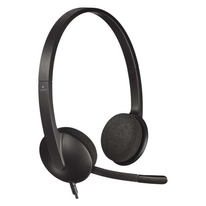 Наушники накладные Logitech H340 с микрофоном, для офиса, USB,  черный (981-000475)