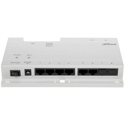 Неуправляемый PoE коммутатор 06 портов: Dahua DH-VTNS1060A (06 портов для подключения/ питания внешних панелей)