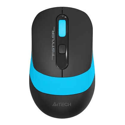 Мышь A4Tech Fstyler FG10S оптическая, беспроводная, USB, офисная, бесшумный клик, черный/ синий (FG10SBL)