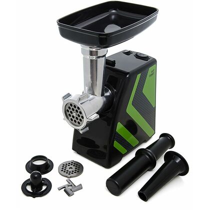 Мясорубка Kitfort KT-2101-2 черный/ зеленый (1500 Вт ; скоростей - 1; насадки: для колбас/ кеббе; 1.2 кг/ мин)