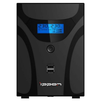 ИБП Ippon Smart Power Pro II 1600 ВА/ 960 Вт, 6*IEC 320 C13 (компьютерный), AVR, RS-232, USB ( Аккумулятор 12 V/ 9,0 Ah*2)