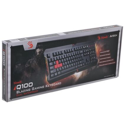 Клавиатура A4Tech Bloody Q100 USB, проводная, мультимедийная, USB, черный  (Q100 USB)