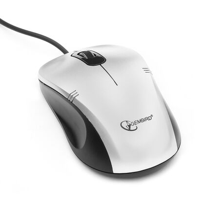 Мышь Gembird MOP-100-S оптическая, проводная, USB, офисная, серебристый (MOP-100-S)