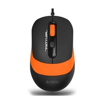 Мышь A4Tech Fstyler FM10 оптическая, проводная, USB, офисная, черный/ оранжевый (FM10 ORANGE)