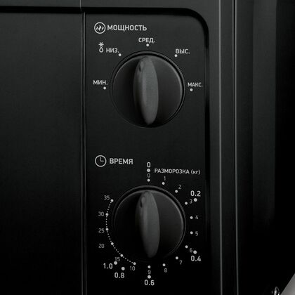 Микроволновая печь соло BBK 20MWS-709M/ B черный (700 Вт, объем - 20 л, управление: механическое)