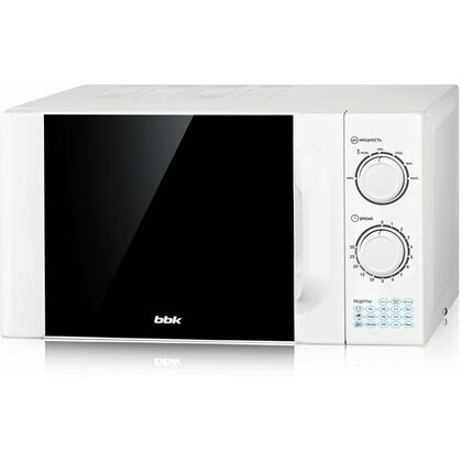Микроволновая печь соло BBK 23MWS-927M/ W/ RU MG белый (900 Вт, объем - 23 л, управление: механическое)