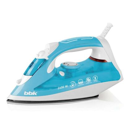 Утюг BBK ISE-2400 бирюзовый (2400 Вт, подошва - керамика, паровой удар - 35 г/ мин, 1,8 м)