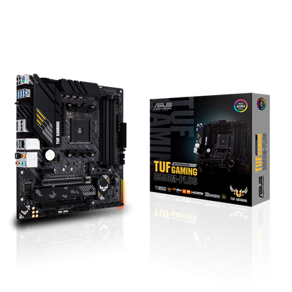 Материнская плата Asus sAM4: TUF GAMING B550M-PLUS [AMD B550, 4*DDR4, 2*PCIEx16, 1*PCIEx1, 4*Sata3, 6 портов*USB3, DisplayPort, HDMI, microATX]