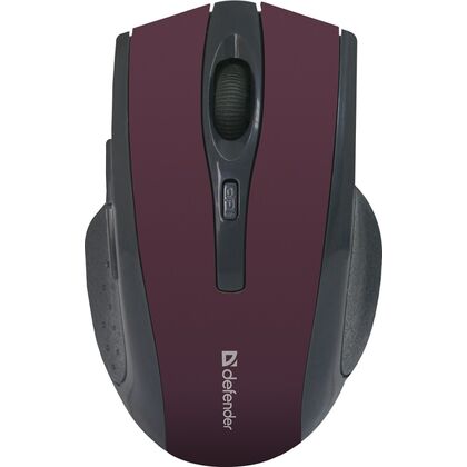 Мышь Defender Accura MM-665 оптическая, беспроводная, Радио USB, красный (52668)