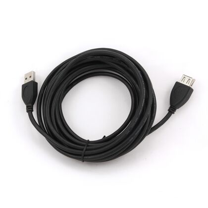 Кабель удлинитель USB2,0 Gembird/ Cablexpert 4,5м, черный (CCF-USB2-AMAF-15) пакет