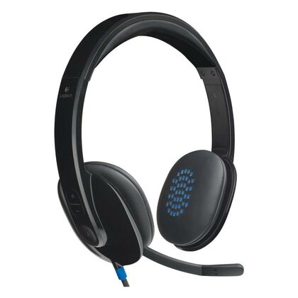 Наушники полноразмерные Logitech H540 с микрофоном, mini jack 3.5 mm+USB, черный (981-000480)