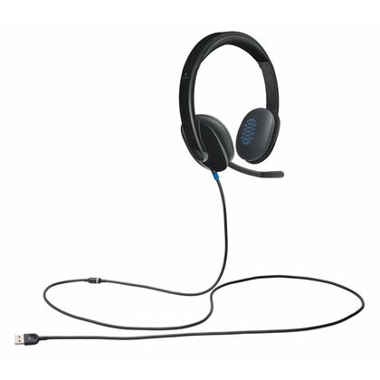 Наушники полноразмерные Logitech H540 с микрофоном, mini jack 3.5 mm+USB, черный (981-000480)