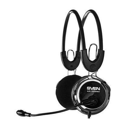 Наушники полноразмерные Sven AP-525MV с микрофоном, mini jack 3.5 mm, черный (SV-0410525MV)