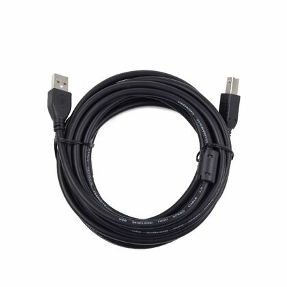 Кабель для принтера USB-A 2.0 - USB-B 3м, Gembird/ Cablexpert v2.0 2 феритовых кольца, позолоченные контакты, черный (CCF2-USB2-AMBM-10) пакет.