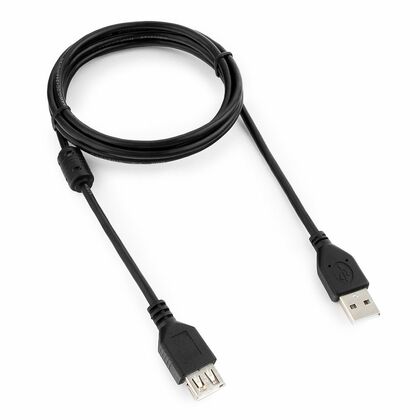Кабель удлинитель USB2,0 Gembird/ Cablexpert 1,8м, черный (CCF-USB2-AMAF-6) пакет