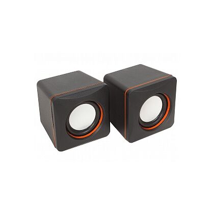 Акустическая система Defender 2.0 SPK 33 5W, mini Jack 3.5 мм, черный/ оранжевый (65633)