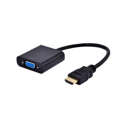 Переходник HDMI - VGA Gembird/ Cablexpert 0,15м, V1.4, черный (A-HDMI-VGA-04)  пакет