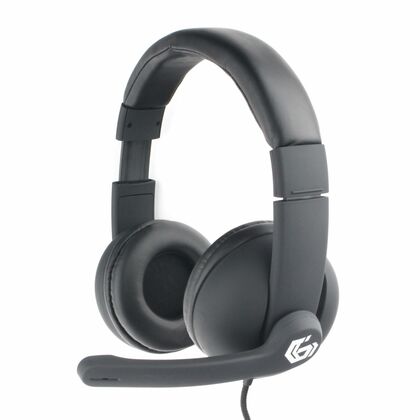Наушники накладные Gembird MHS-G220 с микрофоном, игровые, 2 x mini jack 3.5 mm, черный (MHS-G220)