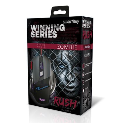 Мышь Smartbuy RUSH ZOMBIE оптическая, проводная, USB, игровая, с подсветкой, черный (SBM-721G-K)