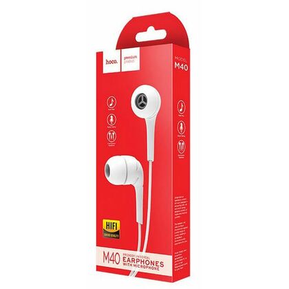 Гарнитура внутриканальная HOCO M40 Prosody с микрофоном, mini jack 3.5 mm, белый (M40)