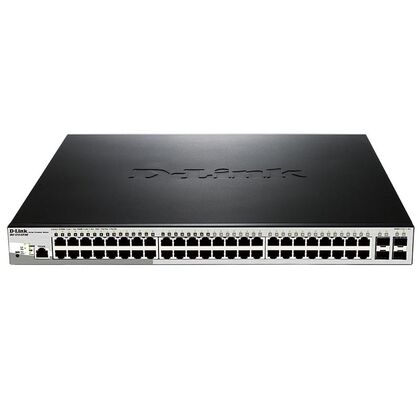 Управляемый PoE-коммутатор 52 порта: D-Link DGS-1210-52P/ ME (48х1Гбит/ с,4хSFP,24хPoE,PoE‑бюджет 193 Вт) 2 уровня