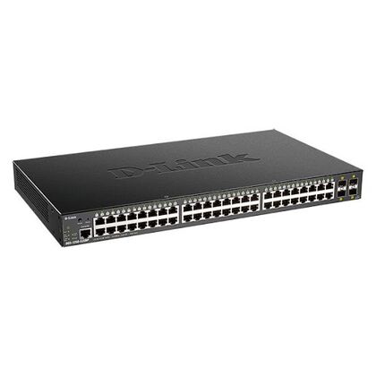 Управляемый PoE-коммутатор 52 порта: D-Link DGS-1250-52XMP (48х1Гбит/ с,4хSFP+,48хPoE,PoE‑бюджет 370 Вт) 2 уровня