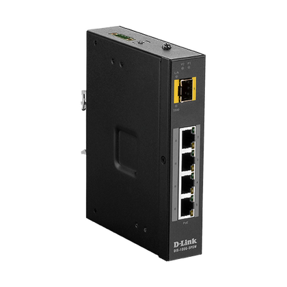 Неуправляемый POE-коммутатор 05 портов: D-Link DIS-100G-5PSW ( 4x1Гбит/ с;1xSFP;4xPOE ; PoE‑бюджет 120 Вт) корпус - металл