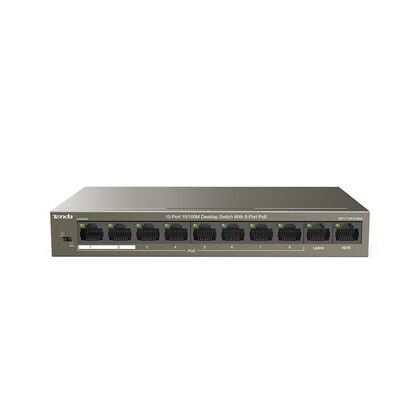 Неуправляемый POE-коммутатор 10 портов: Tenda TEF1110P-8-63W (10x10/ 100 ;8xPOE ; PoE‑бюджет 63 Вт) корпус - металл