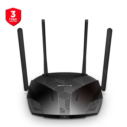 Маршрутизатор: MERCUSYS MR70X (2.4+5 ГГц, 3х1Гбит/ с, 5 ГГц 1201 Мбит/ с, 2,4 ГГц 574 Мбит/ с)MR70X
