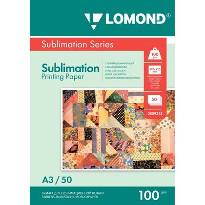 Фотобумага Lomond Transfer Paper, сублимационная, термотрансфер, A3, (297x420 мм) 100 гр/ м2, 50л (0809315) для струйной печати