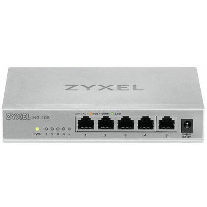 Неуправляемый коммутатор 05 портов: Zyxel MG-105-ZZ0101F (5x2,5Гбит/ с) корпус - металл