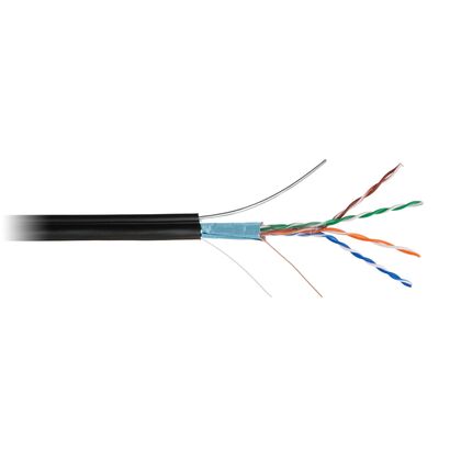 Кабель Cu FTP, Внешний на тросу, 4x2x0.47, бухта 305м., Cat5e, NetLan (EC-UF004-5E-PE-SW-BK)