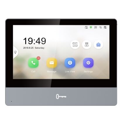 Видеодомофон IP Hikvision, 7 дюймов, 1024*600, черный, карта до32 Gb, WiFi (DS-KH8350-WTE1)