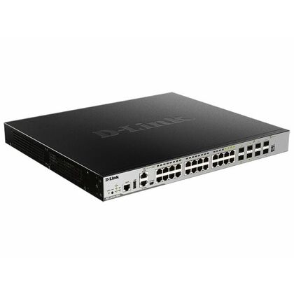 Управляемый PoE-коммутатор D-Link DGS-3630-28PC (20х1Гбит/ с,4хRJ45/ SFP,4хSFP+,24хPoE,PoE‑бюджет 370 Вт) 3 уровня