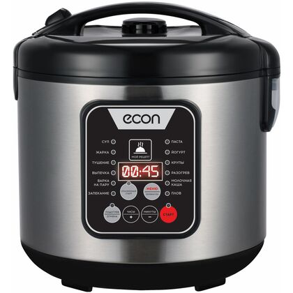 Мультиварка ECON ECO-50MC черный/ серебристый (900 Вт; объем - 5 л; управления: сенсор)