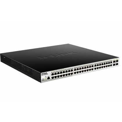 Управляемый PoE-коммутатор 52 порта D-Link DGS-1210-52MP/ ME (48х1Гбит/ с, 4хSFP, 48хPoE, PoE‑бюджет 370 Вт) 2 уровня