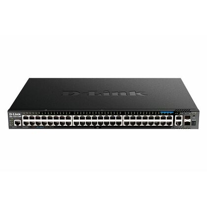 Управляемый PoE-коммутатор 52 порта D-Link DGS-1520-52MP (44х1Гбит/ с, 4х2,5Гбит/ с, 2х10Гбит/ с, 2хSFP+, 48хPoE, PoE‑бюджет 370 Вт) 3 уровня